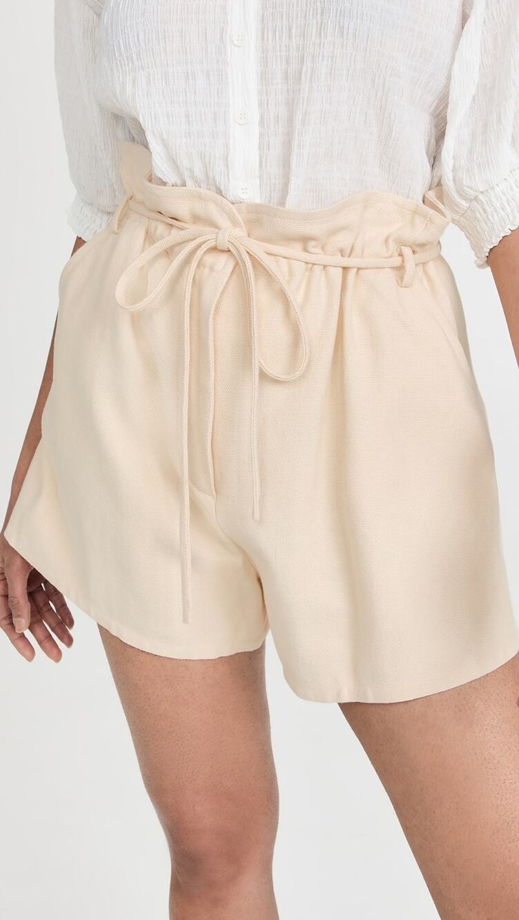 ba&sh Joa Cotton Linen Paper Bag Shorts Size 8 US
